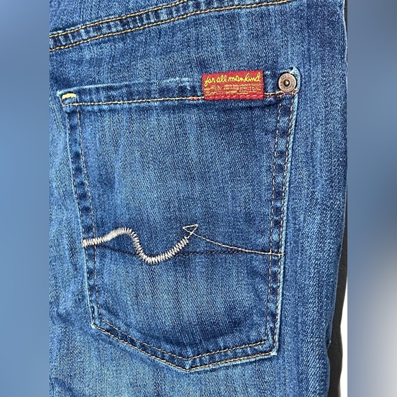 7 for all mankind Luxe Performance Cropped Slim Dark Jeans 34 - Picture 4 of 10